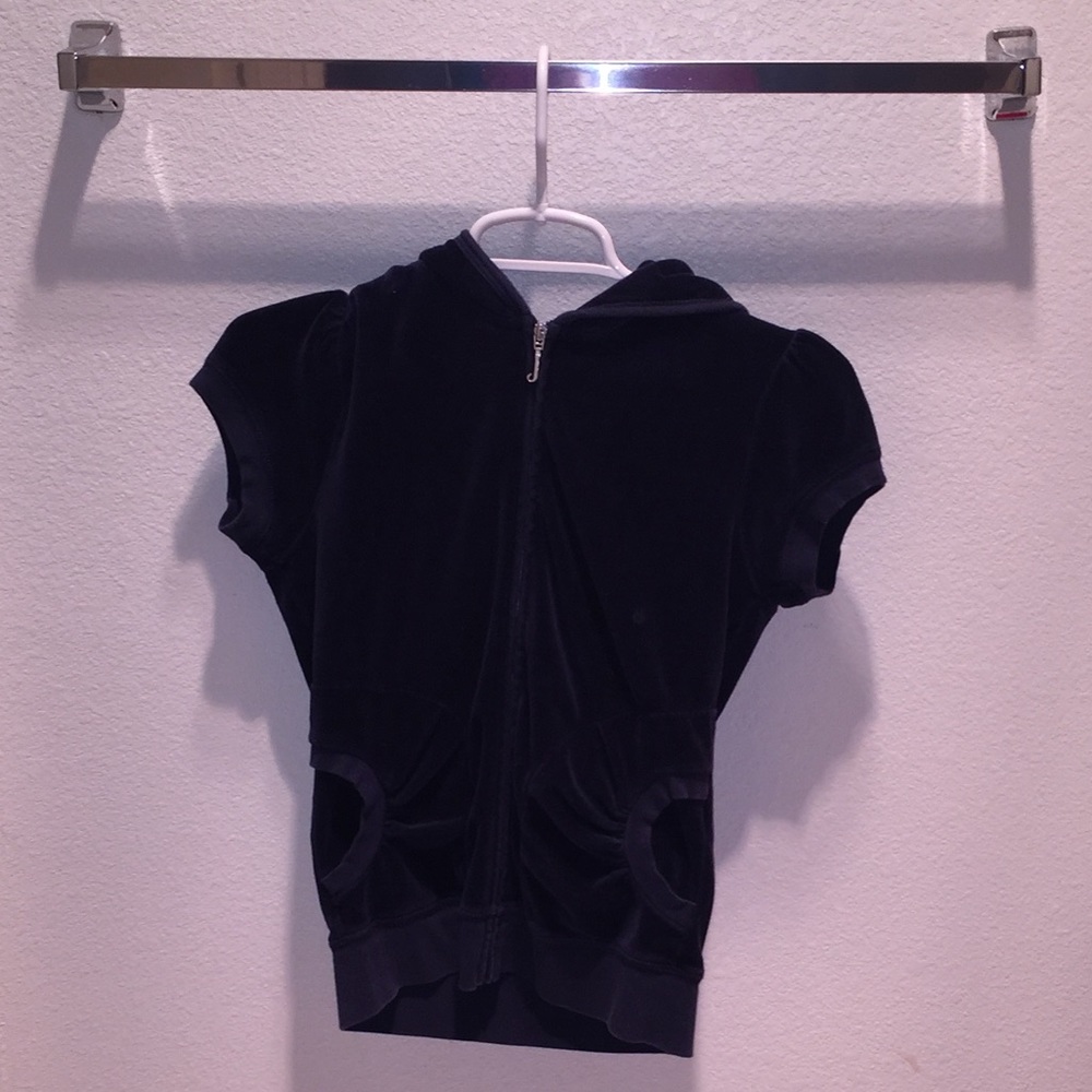 Juicy Couture Velour Midnight-Blue ZIP-Up Hoodie
